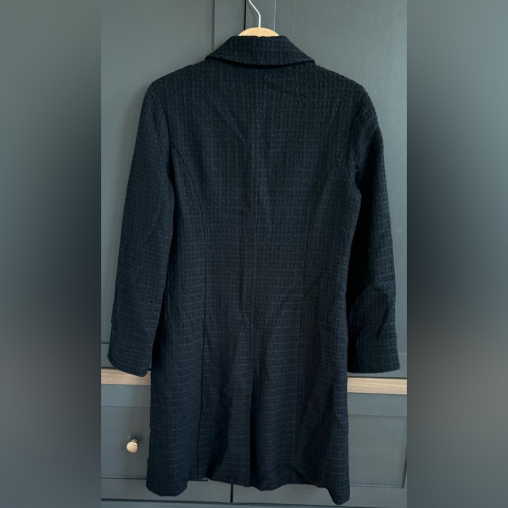 Tory Burch Black Textured Wool Coat with Logo Buttons • 8 - Picture 8 of 12